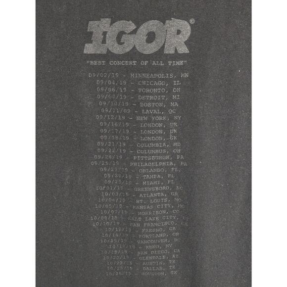 Golf Wang Igor Tour Shirt Tyler the Creator Black Concert Tee Size M 2019 Merch - Picture 5 of 5